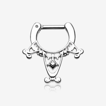 Amarhus Tribal Filigree Septum Clicker-Steel